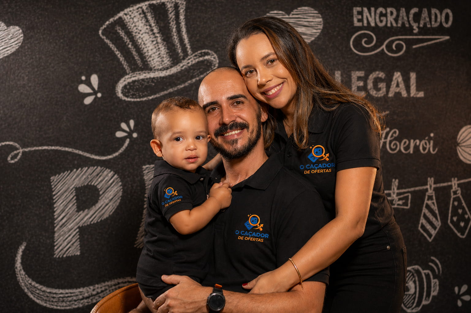 Leandro Lemos com a família